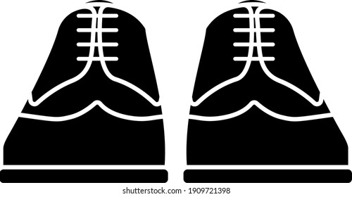 Business Shoes Icon. Black Stencil Design. Vector Illustration.