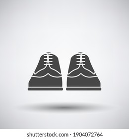 Business Shoes Icon. Dark Gray on Gray Background With Round Shadow. Vector Illustration.