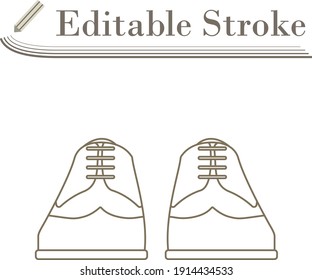Business Shoes Icon. Editable Stroke Simple Design. Vector Illustration.