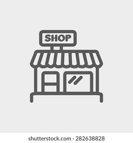 Business shop icon thin line for web and mobile, modern minimalistic flat design. Vector dark grey icon on light grey background.