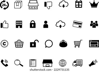 Business and shop related icon set