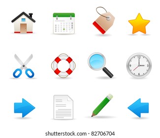 Business and shopping color icon set
