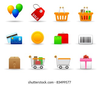 Business and Shopping color icon set.