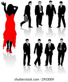 Business silhouettes, element for design, vector illustration