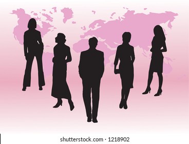 Business silhouettes set 4 (each silhouette is on different layer + background layer)