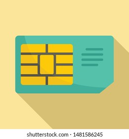 Business sim card icon. Flat illustration of business sim card vector icon for web design