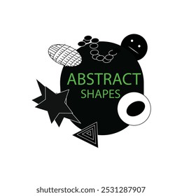 business simple abstract round background Black and white minimalist vector illustration.