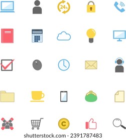 Business simple color illustration set