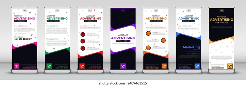 Business simple Roll Up banner or Standee Template for flyer, presentation, leaflet, j flag, x stand, x banner, exhibition display