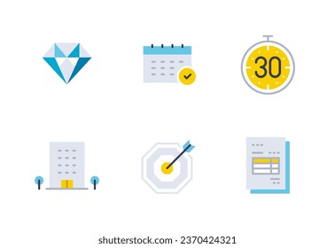 Business simple vector filled icon illustration set material
