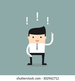 Business situation. Businessman found a solution to the issue.. Vector illustration.