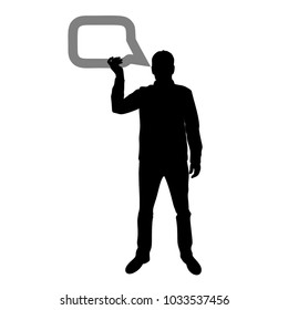 Business situation - standing businessman, presentation, silhouettes