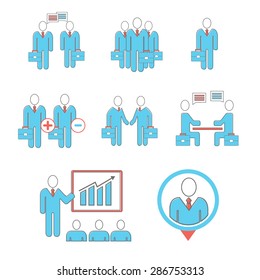 Business situations vector icon set