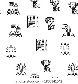 Ilustración de líneas delgadas del patrón sin problemas del vector de situaciones de negocio