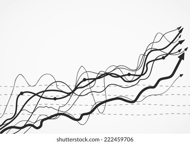 business sketch finance statistic infographic doodle hand drawn grahp