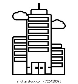 business skyscrapper vector line icon, sign, illustration on background, editable strokes