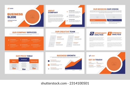  Business slide presentation template and Presentation slide 