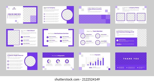 Business slide presentation templates design set. Use for keynote presentation background, PowerPoint template design, website slider, landing page, annual report brochure, company profile.