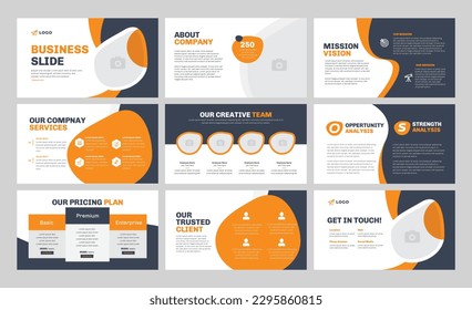 Business slide template and presentation slide design