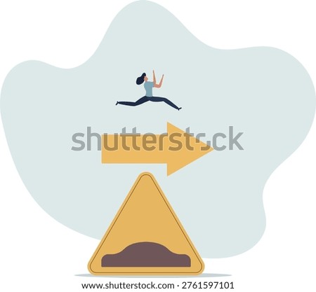 Business slow down due to obstacles, difficulty or speed limit, beware of crisis ahead or recession, economic depression concept.person's life situation and his activities.
