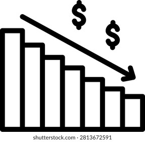 Business Slowdown Vector Design Icon Style
