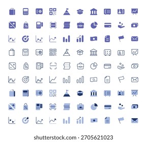 Business small vector icons set.