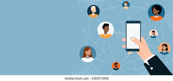 Business smart.  Mobile marketing online. Working on mobile concept and technology online communication connection concept.Vector flat
