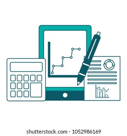 business smartphone calculator paperwork diagram linear