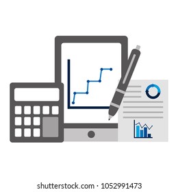 business smartphone calculator paperwork diagram linear