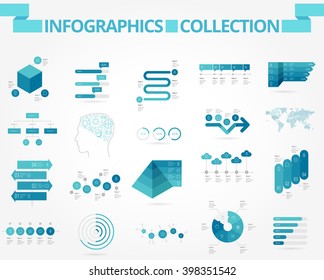 Business and social infographics design elements. Vector illustration.