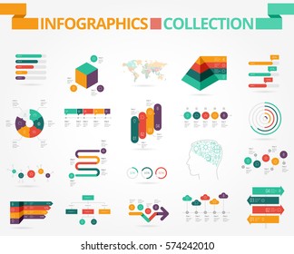 Business and social infographics design elements. Vector illustration.