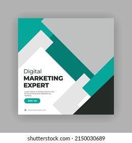 Business social media banner, digital marketing square banner template, social media