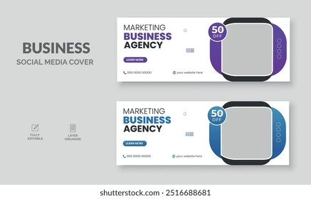 Business social media cover, digital marketing banner, online advertising corporate page header