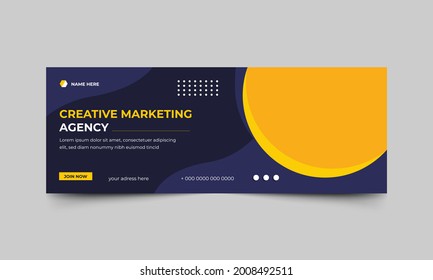 Business Social Media Design Facebook Cover Template Web-Banner Vorlage mit gelber Farbe