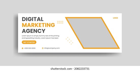 business social media design Facebook cover template web banner template with yellow color