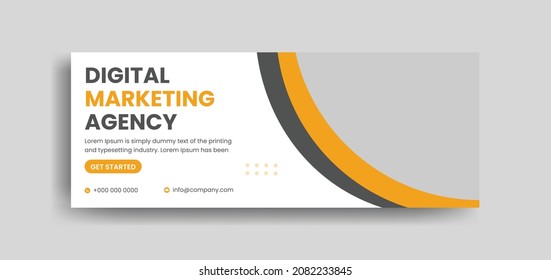 business social media design Facebook cover template web banner template with yellow color