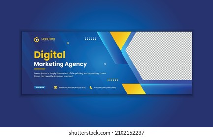 business social media design Facebook cover template web banner template with yellow color