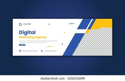 diseño de medios sociales empresariales plantilla de portada de Facebook plantilla de banner web con color amarillo y verde