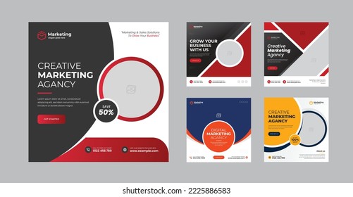 Business social media post banner flyer template