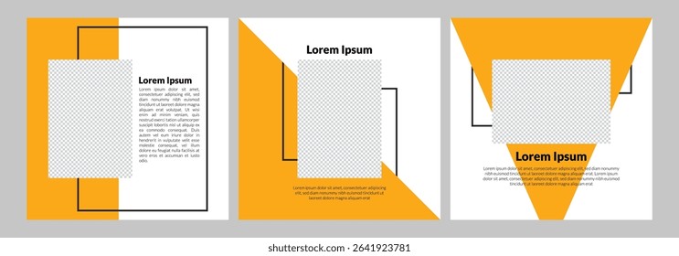Business social media post banner template. Set of Editable square banner template design. Modern engaging banner with abstract circle elements. Square carousel post template for all social platforms.