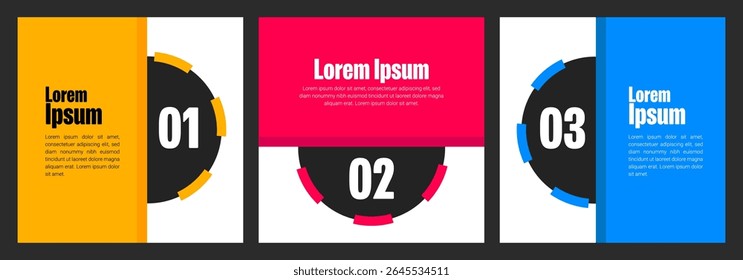 Business social media post banner template. Set of Editable square banner template design. Modern engaging banner with abstract circle elements. Square carousel post template for all social platforms.