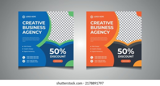 Business Social media Post Design Template Vector, Corporate Social Media Post Design, Digital business marketing banner for social media post template, Creative Banner Design Vector Template