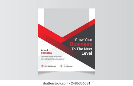 Business Social Media Post Design Square Banner Social Media Template, Mail, Image-based Social Media, Corporate Business.