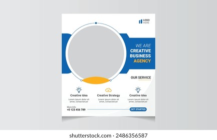 Business Social Media Post Design Square Banner Social Media Template, Mail, Image-based Social Media, Corporate Business.