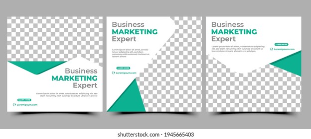Business social media post template collection. Modern banner design template suitable for social media post, banner, and website. Vector design with a photo collage.