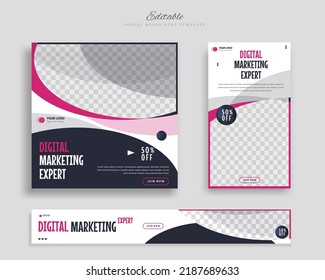 Business social media post template design vector
