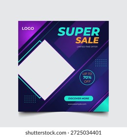 Diseño de Vector de publicaciones de redes sociales para empresas para agencias creativas y estudios de diseño con tonos azul oscuro con acentos geométricos cian y diseño Corporativa de Profesional moderno