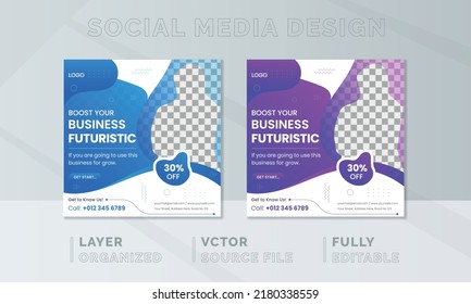 Business Social Media Post, Webinar Social Media Template Collection. Modern Banner, Creative Digital Marketing Design. Square Flyer Template With Editable, Instagram Post Story Web Banner.