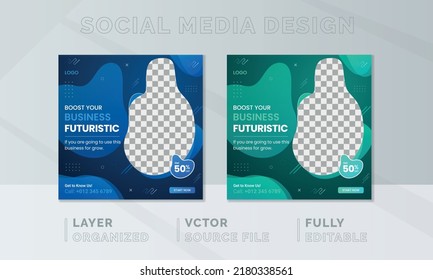 Business Social Media Post, Webinar Social Media Template Collection. Modern Banner, Creative Digital Marketing Design. Square Flyer Template With Editable, Instagram Post Story Web Banner.