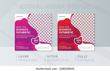 Business Social Media Post, Webinar Social Media Template Collection. Modern Banner, Creative Digital Marketing Design. Square Flyer Template With Editable, Instagram Post Story Web Banner.